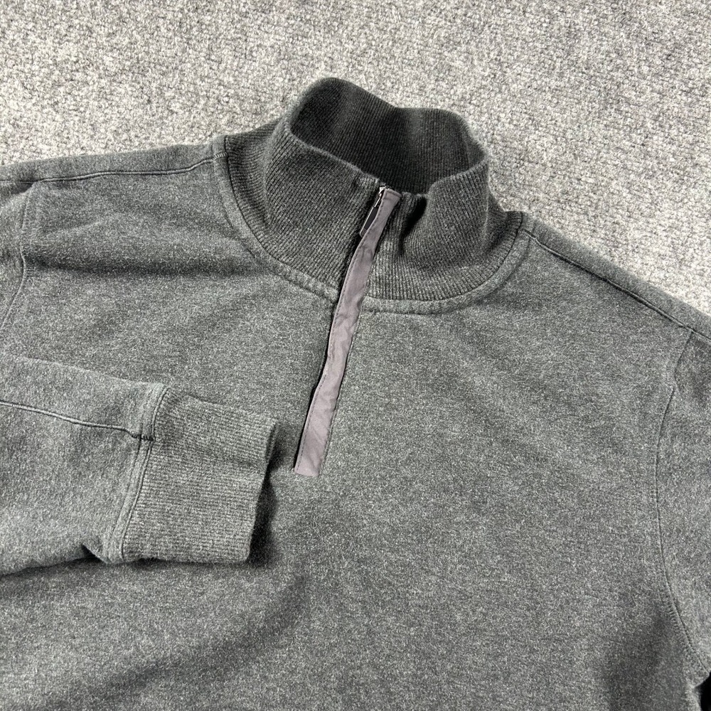 Mack Weldon Quarter Zip‎ Pullover Mens Large Gray Ace Half Zip Sweatshirt Pocket